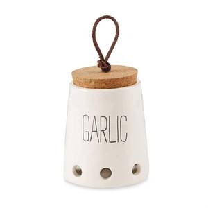 lot 9263 image: Mud Pie Garlic Keepers (White with Cork Top)