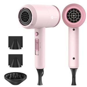 lot 9269 image: Slopehill Professional Ionic Hair Dryer, Powerful 1800W Fast Drying Low Noise Blow Dryer with 2 Concentrator Nozzle 1 Diffuser Attachments for Home Salon Travel (Pottery Pink and Rose Gold)
