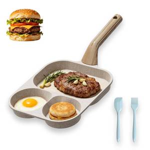 lot 9270 image: Kundita Non-stick Egg Frying Pan, Omelette Pan with Deepened Egg Rings & Raised Handle, 3-in-1 Breakfast Sandwich Pan for Eggs, Pancakes & Bacon, Gas & Induction Compatible