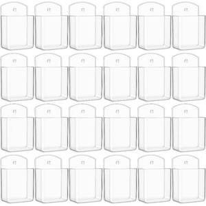lot 9271 image: Leinuosen 24 Pcs Remote Control Holder Wall Mount Self Adhesive TV Controller Holder Clear TV Remote Organizer Wall Pen Organizer for Home Office School Storage Accessories