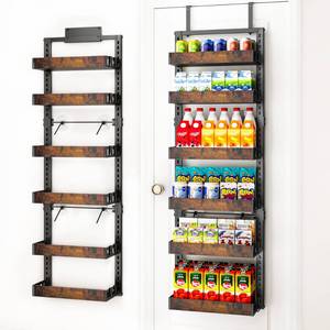 lot 9290 image: BUKFEN 6-Tier Over the Door Pantry Organizer, Adjustable Basket Spice Rack