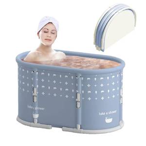 lot 9320 image: Portable Bath Tub No Installation, Foldable Bathtub for Adults, Separate Hot SPA Tub for Shower Stall, Non-Inflatable Ice Folding Bathubs, Family Soaking Baths (Gray, 37.4�21.6�21.6 inch)