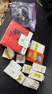 lot 9324 image: Mixed Electronics Accessories Lot Apple Nokia onn. Samsung Cables Cases Screen Protectors