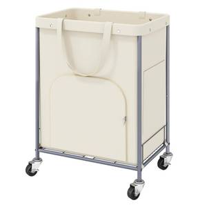 lot 9326 image: 170L Large Laundry Basket with Wheels, Rolling Laundry Hamper Easy Access Clothing Minimizes Bending, Laundry Cart with 4 Silent Casters & Removable Bag for Bedroom, Bathroom, Laundry Room, Beige