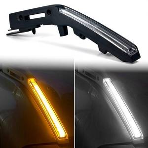 lot 9330 image: LED Hood Handle Lights fit for Ford Bronco 2021 2022 2023 2024 2025 Accessories Daytime Running Light Fog Light with White LED DRL - Amber Sequential Turn Signal