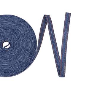 lot 10297 image: Pandahall 10.93 Yard Stitch Denim Ribbon 0.39 Inches Marine Blue Jeans Cloth Fabric Ribbon for Sewing Hairclip Garment Decoration