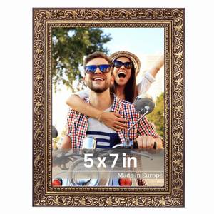 lot 10310 image: VictoR Vintage Picture Frame Vinci 5x7 in Brown Gold �� Baroque Style