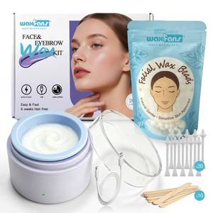 lot 10313 image: Waxfans Face Waxing Kit for Women - Eyebrow Wax Kit with USB Mini Wax Pot, Facial Hair Removal for Sensitive Skin, mini wax kit with 100g Facial wax beads, for Eyebrow Lip Bikini, 6 Weeks Smooth