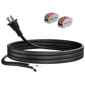 lot 10315 image: Adoreen 18 Gauge 2 Prong Polarized Replacement Power Cord 6 Ft with Pigtail Open Wiring End, Stripped Flat Extension Electrical Supply Cable 10A120V for Lamp LED Strip Lights AC Appliances DIY -ETL