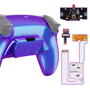 lot 10336 image: eXtremeRate Back Paddles Programable RISE4 V3 Remap Kit for PS5 Controller BDM-030 040 050 Models, Upgrade Board Chameleon Purple Blue Redesigned Bottom Shell 4 Back Buttons for PS5 Controller