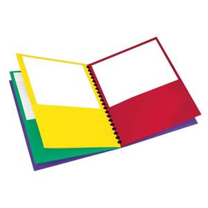 lot 10352 image: Oxford 8-Pocket Paper Folder, Letter Size, 200-Sheet Capacity, Multicolor, Red, Green, Yellow, Purple (99656), Multicilor, 8-12 x 11