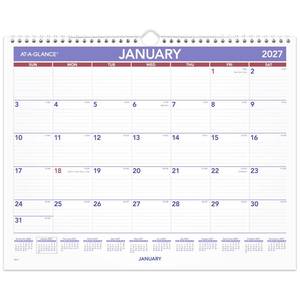 lot 10353 image: AT-A-GLANCE 2027 Wall Calendar, Monthly, 15 x 12 Planner, Ruled Daily Blocks (PM82827), White