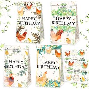 lot 10358 image: 12PCS Chicken Birthday Party Bags for Farm Chicken Birthday Party Supplies