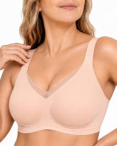 lot 10364 image: DODOKIE Bras for Women no Underwire, Supportive Seamless Bralette with Adjustable Wide Straps -Full Coverage Wireless Push Up, Nude L