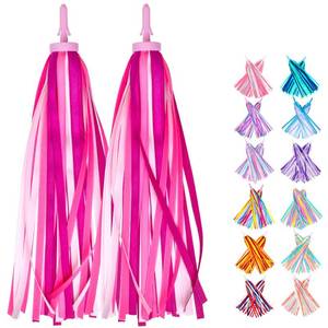 lot 10375 image: Mlurcu Bike Streamers for Girls 1 Pair, Bike Decorations Girls Bike Tassels, Kids Bike Accessories Scooter Bicycle Tricycle Handlebar Streamers Handle Bar Grips Accessories for Girls Boys (Pink)