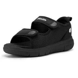 lot 11709 image: FitVille Mens Diabetic Sandals Wide Width Black 14W
