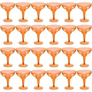 lot 11716 image: Plastic Margarita Glasses 12 oz Orange 24-Pack