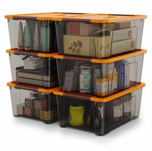 lot 11717 image: WYT 5-Quart Storage Container Bins with Latch Buckles, 6-Pack