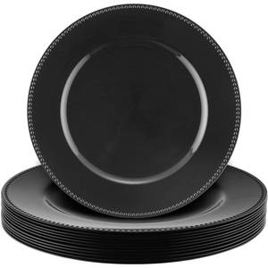 lot 11718 image: Gerrii Beaded Charger Plates 13 Inch Black 12 Pcs