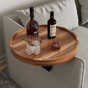 lot 11740 image: Semjar Acacia Wood Couch Arm Tray Table