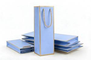 lot 12032 image: AUGsea 2 Pack Blue Wine Gift Bags, 14 Inch