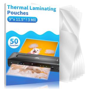 lot 12414 image: Thermal Laminating Pouches 9x11.5 3 Mil 50 Pack