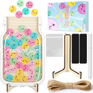 lot 12415 image: EPPARN Magnetic Reward Jar with 45 Smiley Tokens