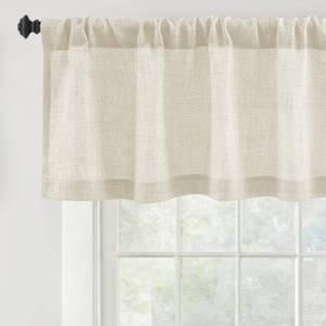 lot 12416 image: DriftAway Linen Textured Curtain Valance 52x18