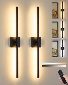 lot 17135 image: Rayogale 32 Inch Battery Operated Wall Sconces with Remote