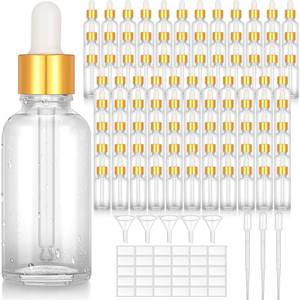 lot 17153 image: Nuogo 100 Pcs 1 oz Clear Glass Dropper Bottles Bulk