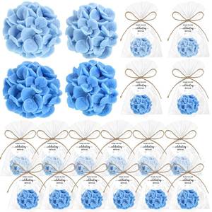 lot 17155 image: Demissle Hydrangea Flower Soaps 40 Pc Blue Wedding Favors