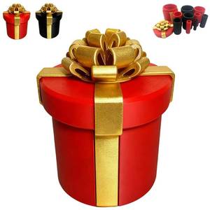 lot 18080 image: 10-Layer Nested Screw Gift Box, Red Gold