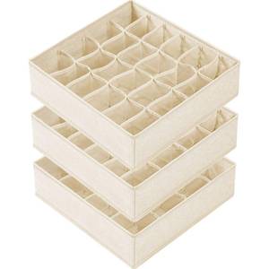 lot 18217 image: Criusia 3-Pack Drawer Organizer Dividers, 64-Cell Fabric