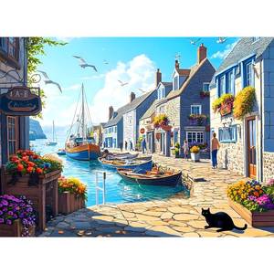 lot 18219 image: WSCXSC 500 Piece Jigsaw Puzzle Seaside Village