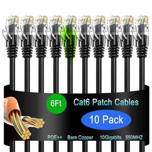 lot 18230 image: Lysymixs Cat6 Ethernet Patch Cable 6 ft 10 Pack