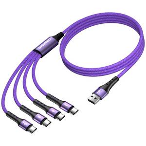 lot 18244 image: SIQIWO 4-in-1 USB-C Cable 4FT 2-Pack