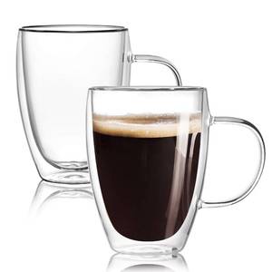 lot 19072 image: Wells Double Walled Glass Coffee Mugs, 12 Oz, Set of 2