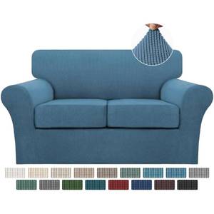 lot 19084 image: Turquoize 3-Piece Sofa Cover Loveseat Dusty Blue