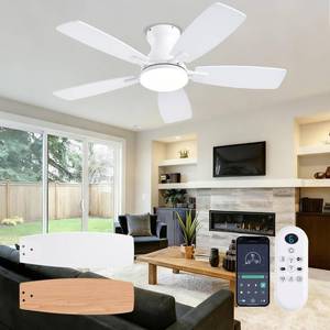 lot 19097 image: NKPU 42 Inch Low Profile Ceiling Fan with LED Light