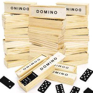 lot 19104 image: Noamus Mini Wooden Dominoes Set 30-Pack (Open Box, Missing Pieces)