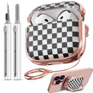 lot 20057 image: Inesore AirPods 45 Gen Case with Lock �� Black Checkerboard