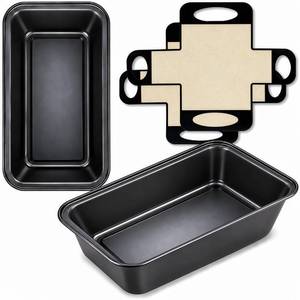 lot 20085 image: BSTUR 9x5 Loaf Pan Set with Silicone Liners, 2-Pack