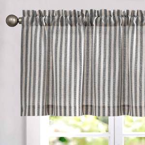 lot 20087 image: Vangao Linen Valance Stripe Farmhouse 50W x 16L