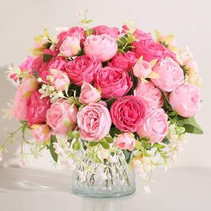 lot 20153 image: Luyue Artificial Peony Flowers Bouquet 2-Pack Pink