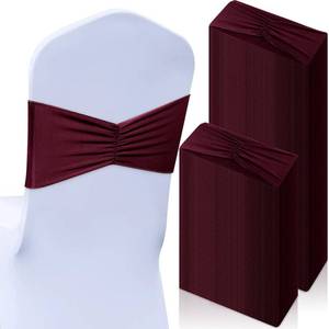 lot 1337 image: Moukeren Spandex Chair Sashes Burgundy 100-Pack