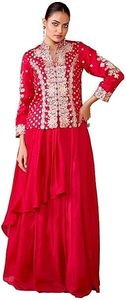 lot 1346 image: Madhuram Textiles Womens Vichitra Silk Lehenga Choli Pink XXL