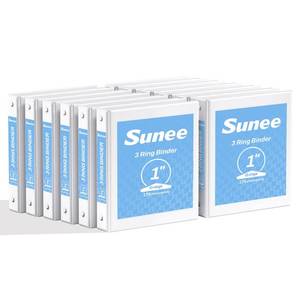 lot 1355 image: SUNEE 3 Ring Binders 1 Inch 12 Pack White