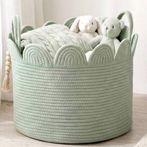 lot 1364 image: LemonRoad Round Cotton Rope Storage Basket 15.8x13.8