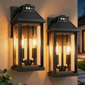 lot 1380 image: HelpLand Solar Wall Lights Outdoor 2-Pack Motion Sensor