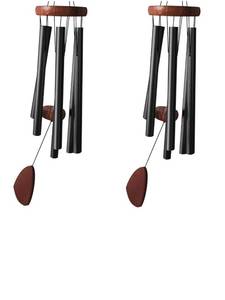 lot 1389 image: Litu 37 Black Aluminum Wind Chimes, Set of 2